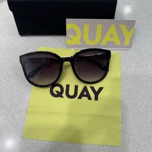 Quay Australia Black Cat-Eye Sunglasses